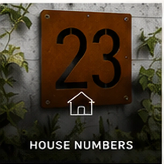 Corten house number plaque