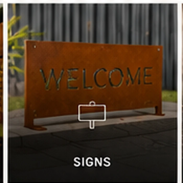 Custom Corten welcome sign